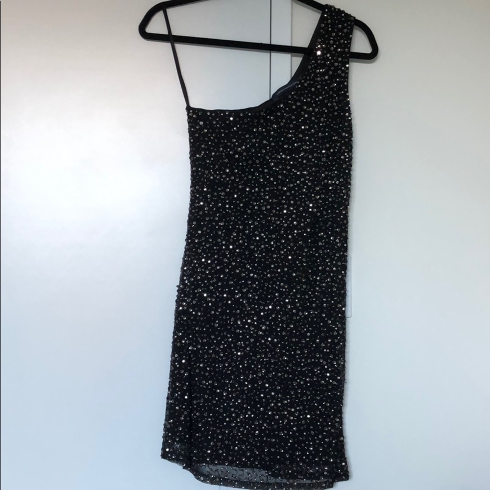 Banana Republic beaded one shoulder dress